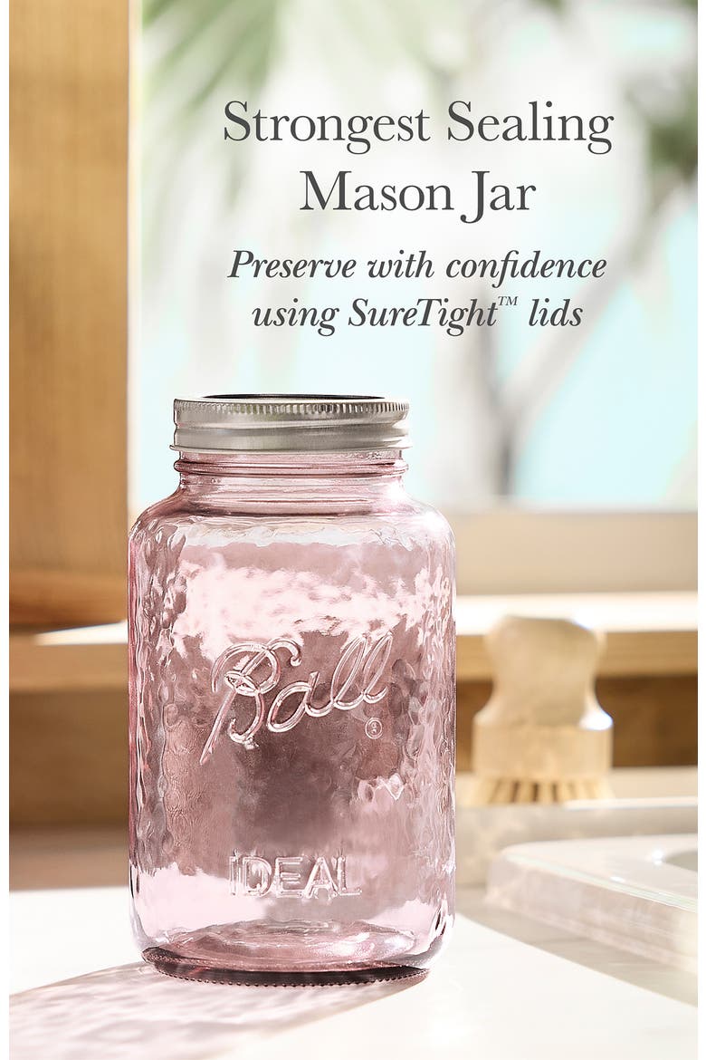 Vintage Glass Mason Jars, 32 Ounce, Pack of 8, Alternate, color, Rose