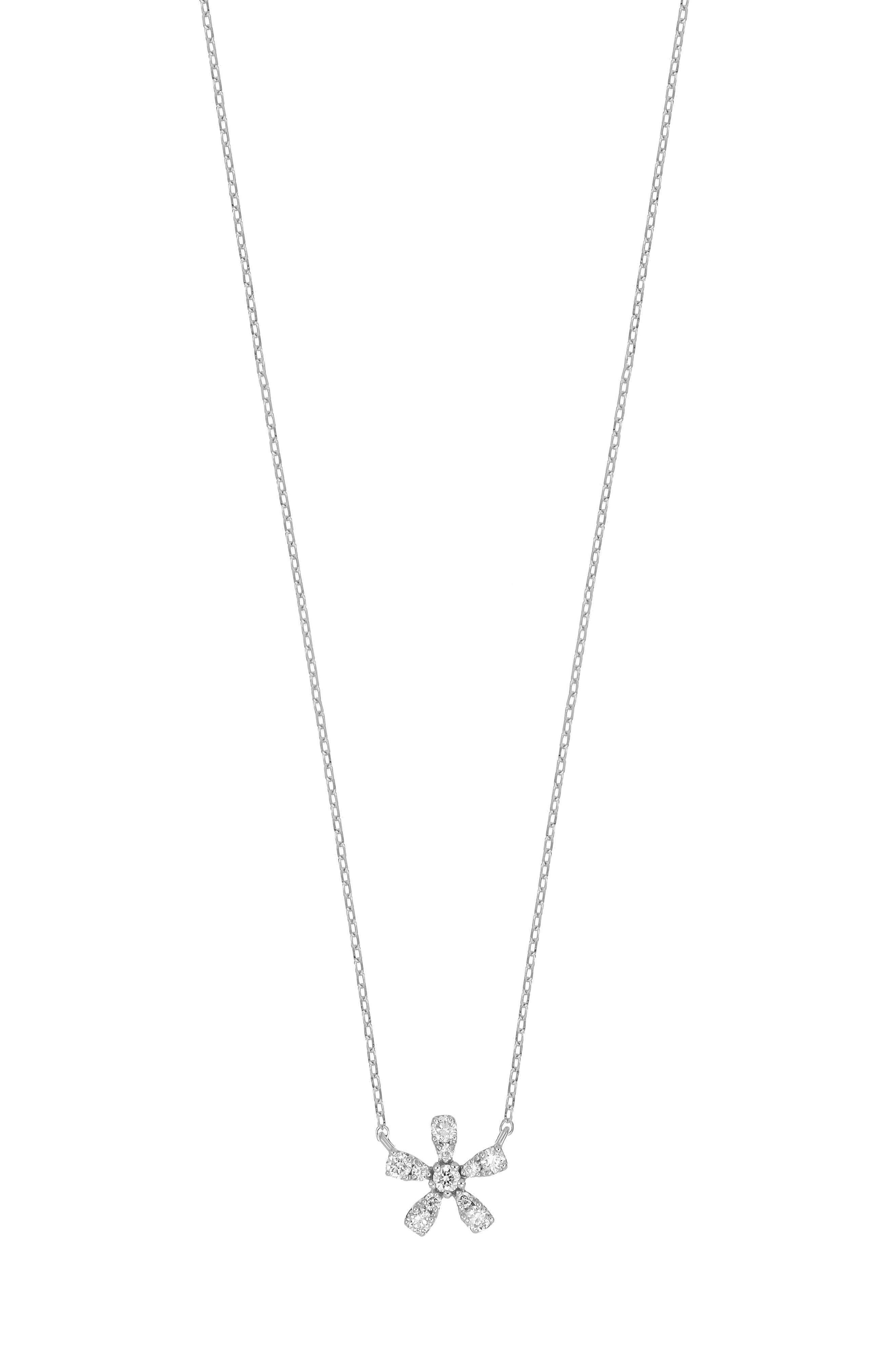 Carrière Jewelry Diamond Flower Pendant Necklace - 0.13ct.