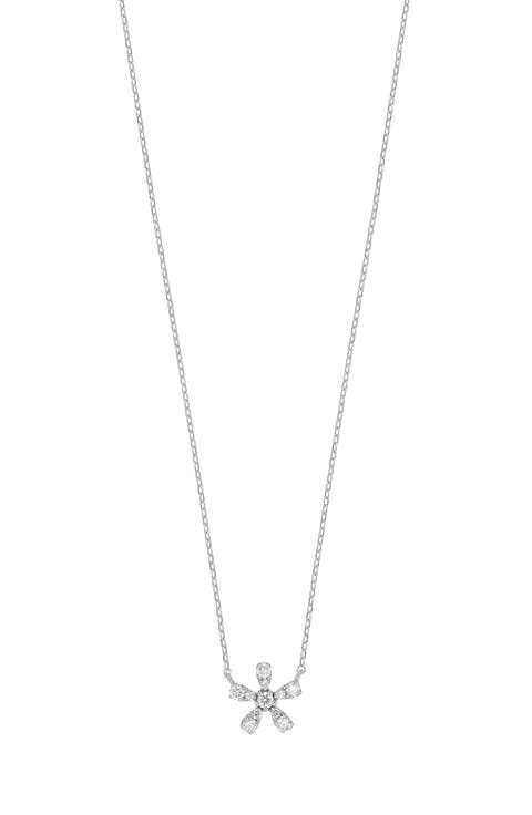 Diamond Flower Pendant Necklace - 0.13ct.