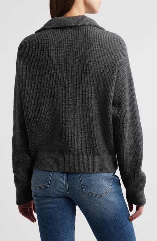 TREASURE & BOND TREASURE & BOND QUARTER ZIP MERINO WOOL & COTTON SWEATER