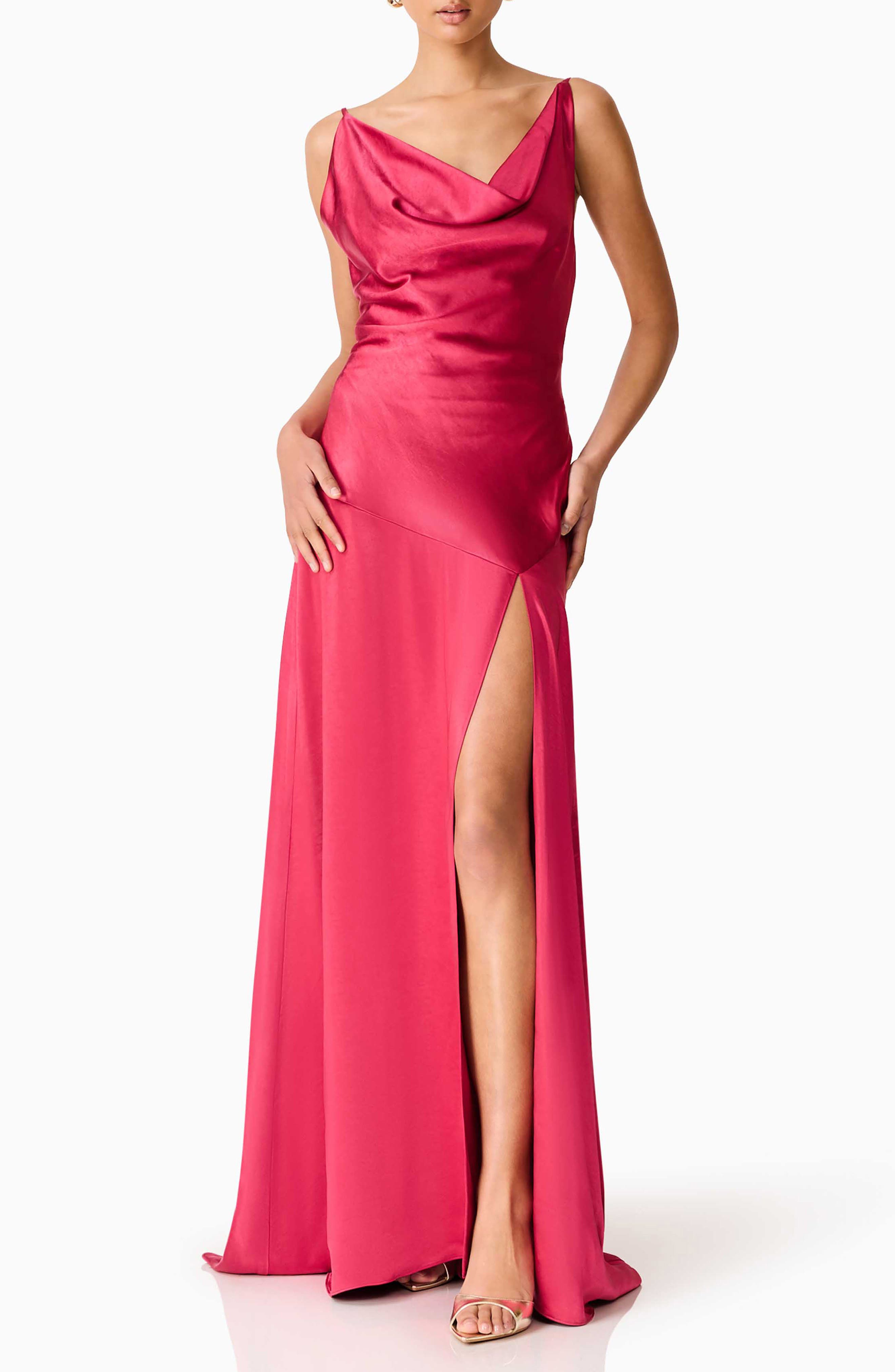 Clementine Cowl Neck Evening Gown