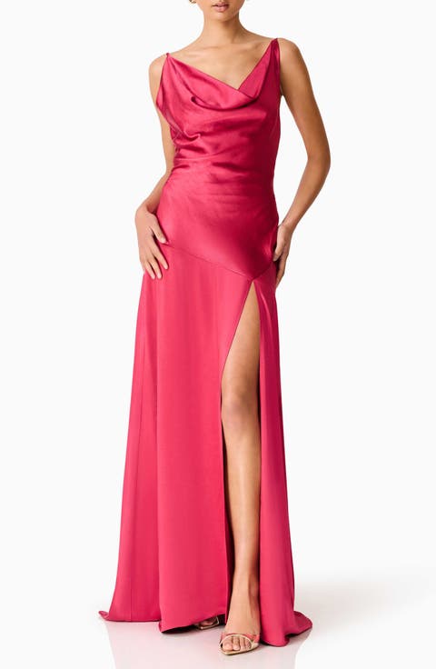Clementine Cowl Neck Evening Gown
