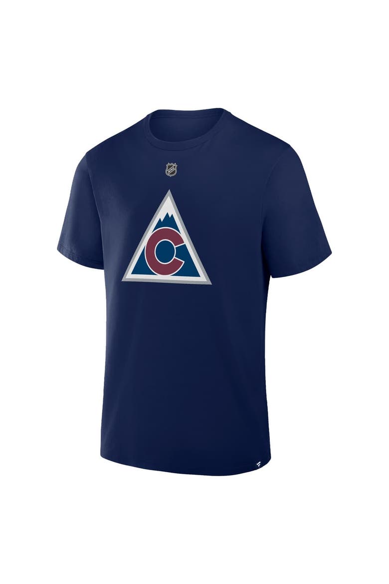 Men's Fanatics Cale Makar Navy Colorado Avalanche Authentic Stack Name & Number T-Shirt, Alternate, color, Navy