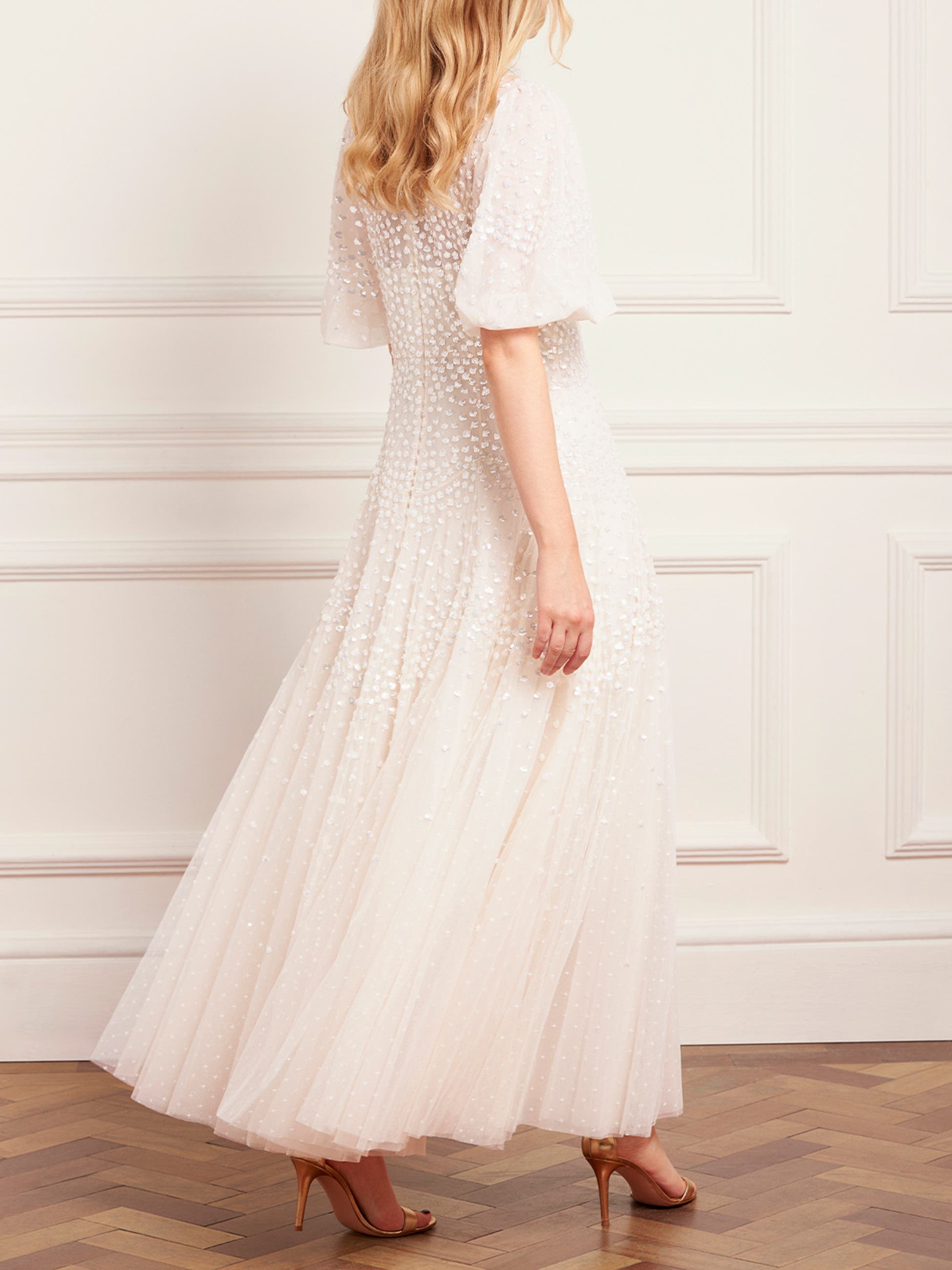 sequin scallop dress ASOS EDITION scallop embellished jewel and sequin cami midi dress in ivory