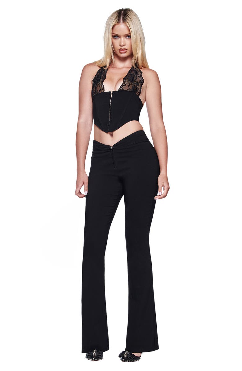 I.AM.GIA Ellena Lace Trim Corset Top, Alternate, color, Black