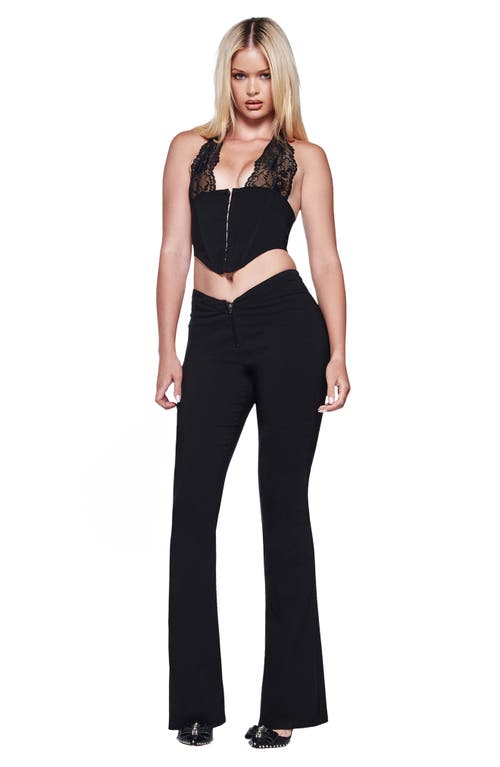 I.am.gia Ellena Lace Trim Corset Top In Black