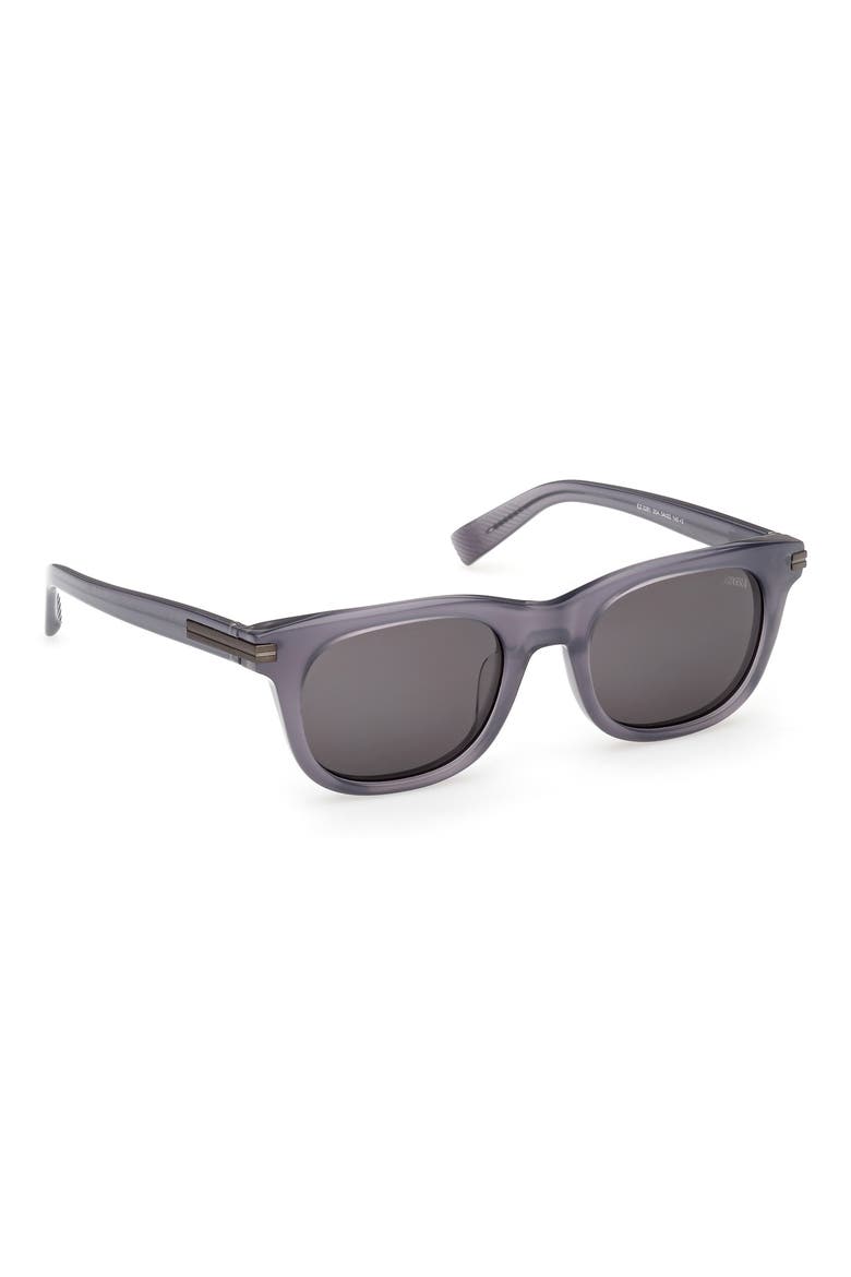 54mm Geometric Sunglasses, Alternate, color, GREY/ MATTE GREY METAL/ SMOKE