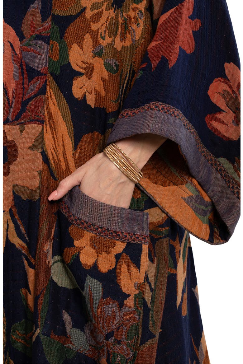 Midnight Maple Floral Ruana, Alternate, color, NAVY