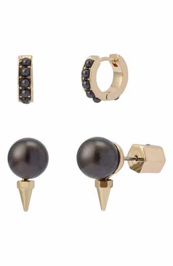Spike Imitation Pearl Set of 2 Earrings