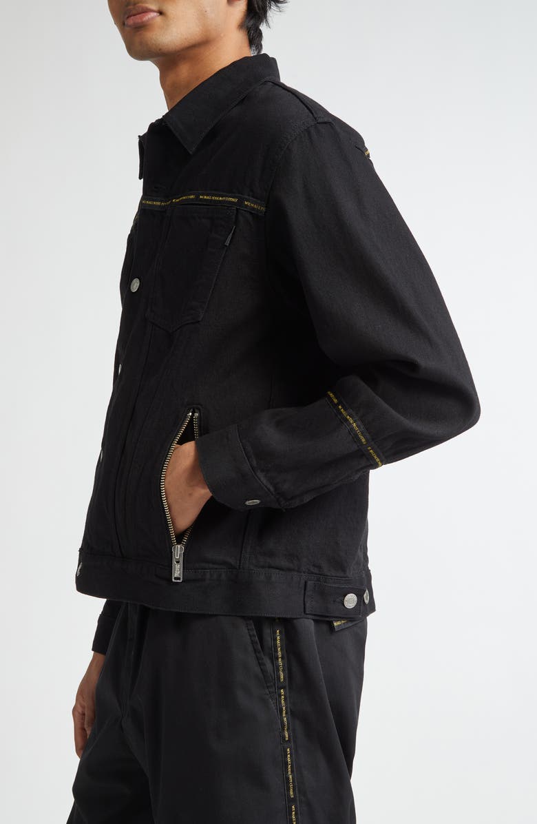 Undercover Embroidered Tape Trucker Jacket, Alternate, color,