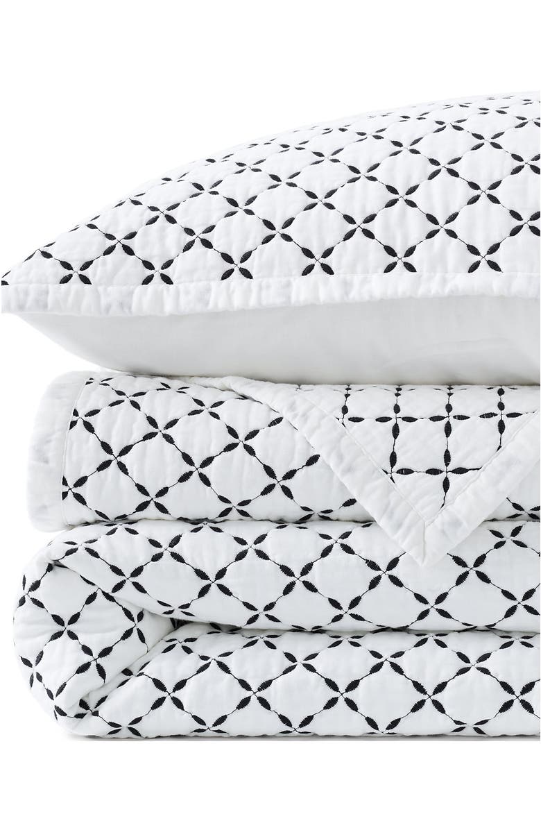 Lands' End Solid Diamond Double Voile Quilt, Main, color, Black Slate