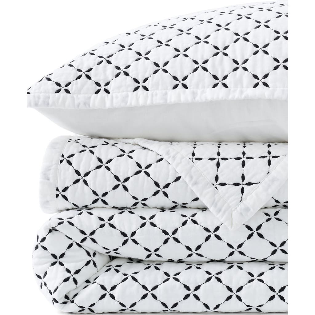 Lands' End Solid Diamond Double Voile Quilt In White