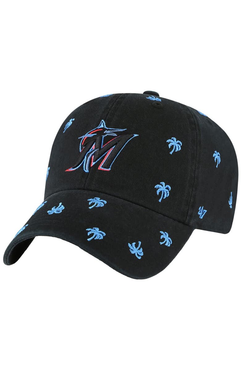 '47 Women's '47 Black Miami Marlins Confetti Clean Up Adjustable Hat, Main, color, Black