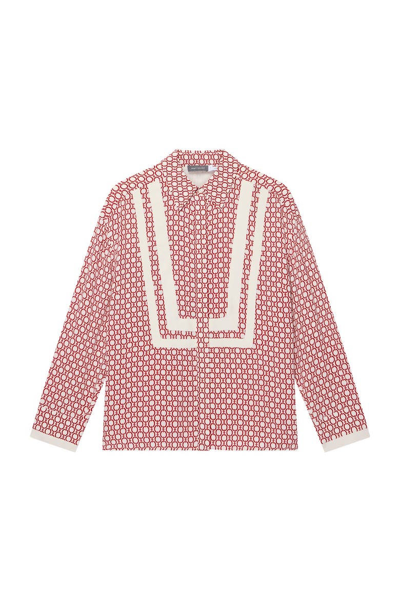 Geo Print Classic Shirt, Alternate, color, Red