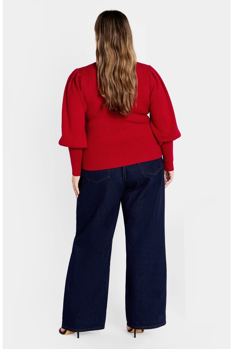 Jojo Rib Sweater, Alternate, color, RED