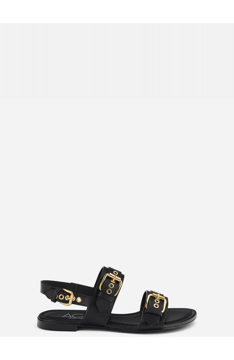 AGL Summer Multi Buckles Sandal, Main, color, Black Nappa