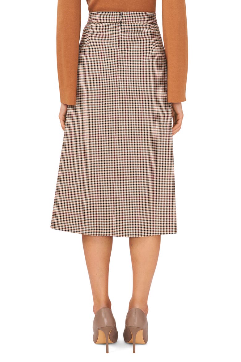 Check A-Line Skirt, Alternate, color, DARK ROAST