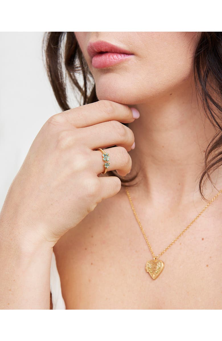 Fable England Forget Me Not Flora Ring, Alternate, color, Gold