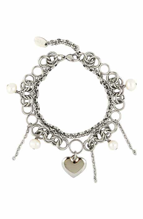 REBL Layered Charm Mixed Chain Bracelet