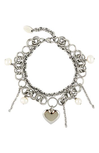 Rebl Layered Charm Mixed Chain Bracelet