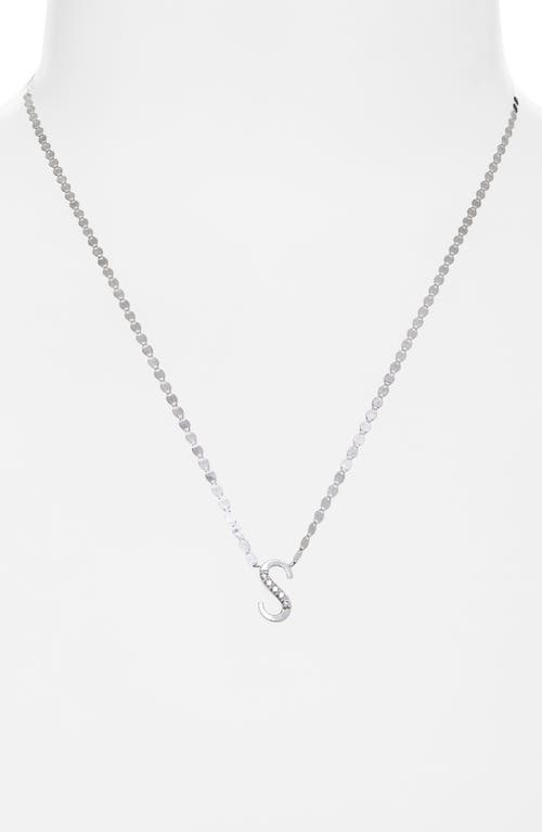 Lana 14k White Gold Diamond Initial Pendant Necklace In Metallic