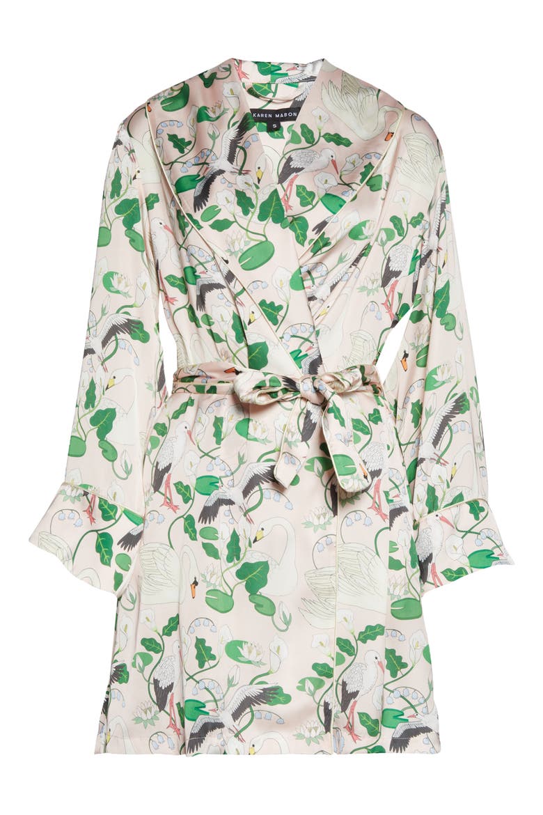 Botanical Garden Wrap Robe, Alternate, color, PEACH