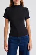 PAIGE Blanche Mock Neck Rib Top