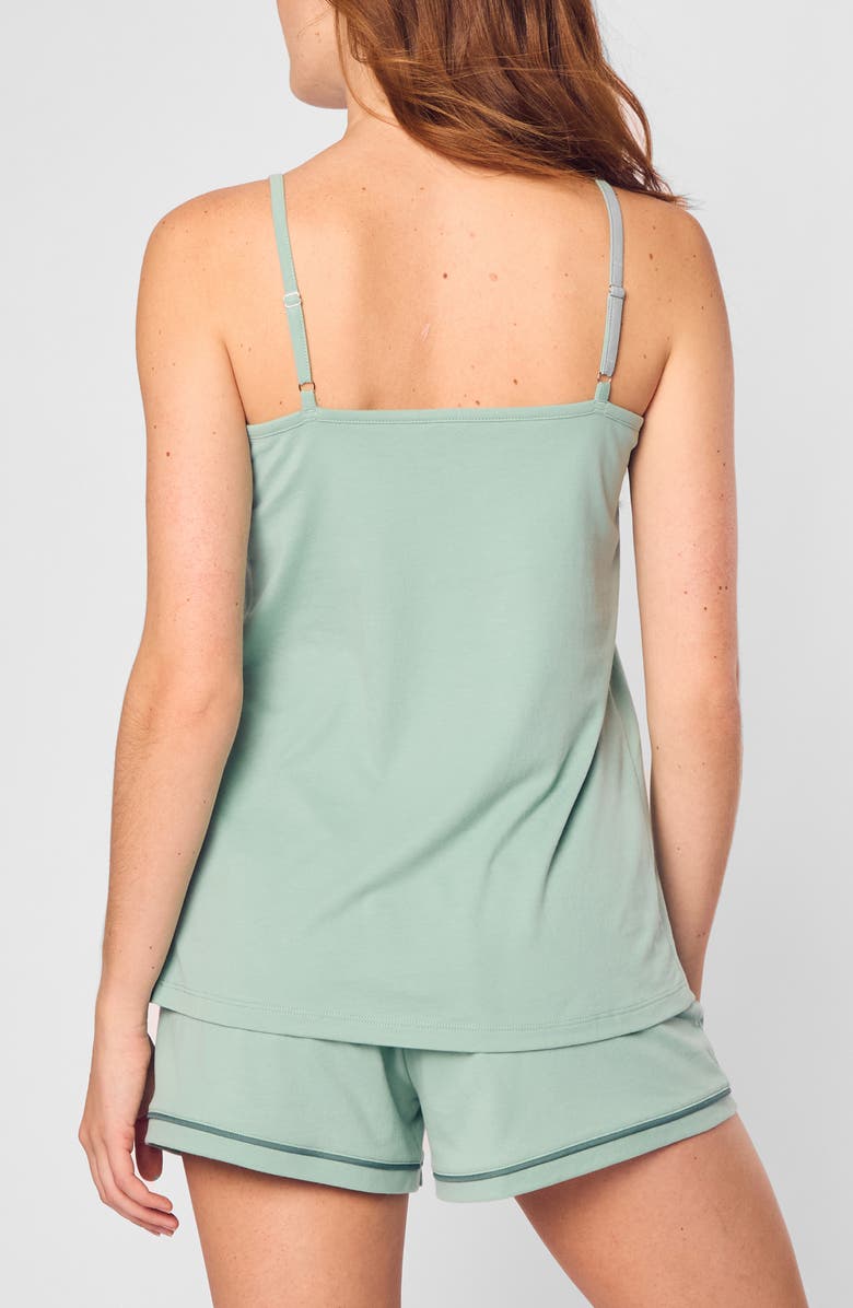 Petite Plume Sylvie Luxe Pima Cotton Short Pajamas, Alternate, color, Green