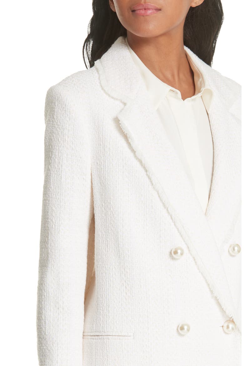 Oversize Tweed Blazer, Alternate, color, IVORY