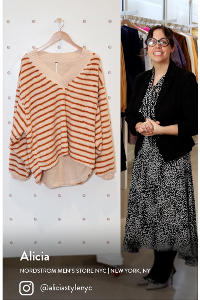 Connell Stripe Faux Fur Top video