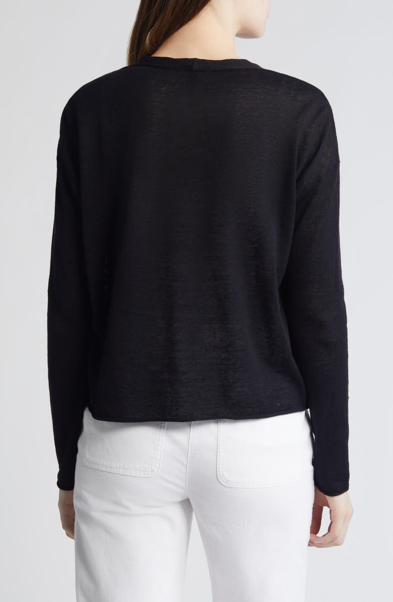 Eileen Fisher V-Neck Organic Linen 
Organic Cotton Cardigan, Alternate, color, 