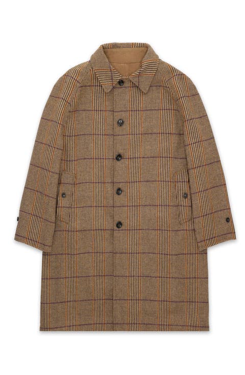 Stanford Check Wool Double-Faced Single-Breasted Coat