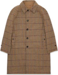 Fortela Stanford Check Wool Double-Faced Single-Breasted Coat