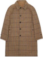 Fortela Stanford Check Wool Double-Faced Single-Breasted Coat
