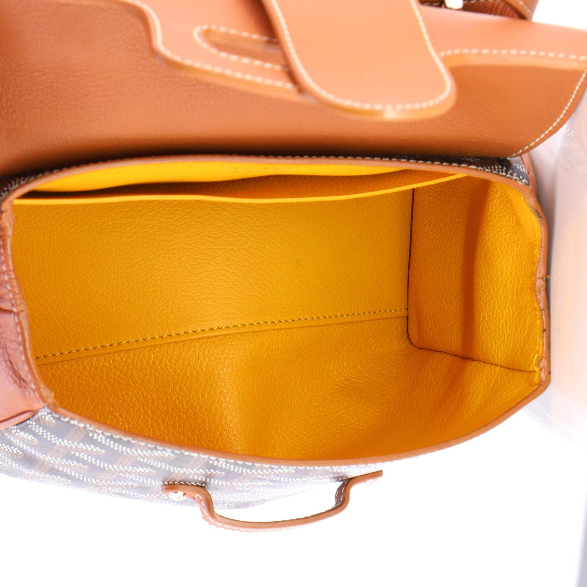 Pre-Owned Goyard Saigon Top Handle Bag Coated Canvas with Leather Mini, Alternate, color, Brown