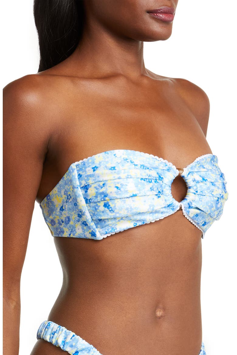 Strapless Bandeau Bikini Top, Alternate, color, LOVE STORY