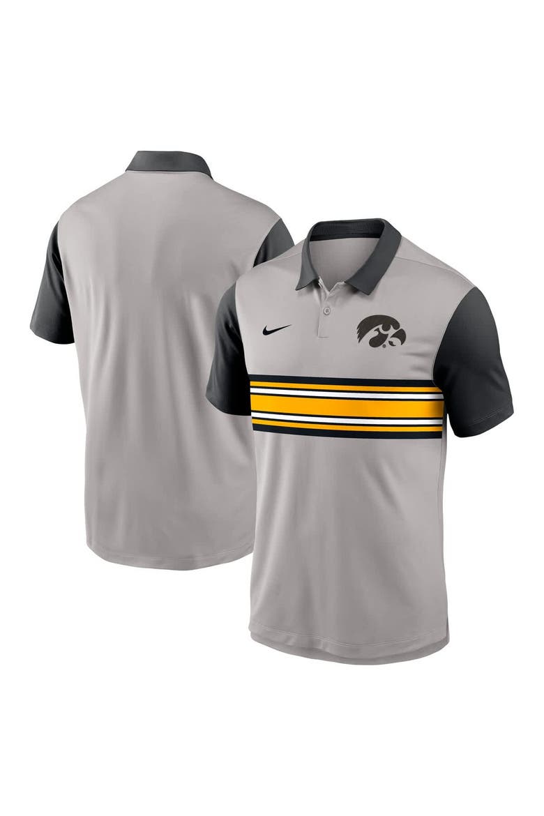 Men's Nike Gray/Black Iowa Hawkeyes Vapor Performance Polo, Main, color, Gray