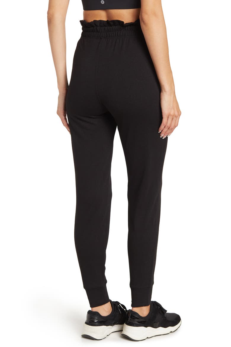 Terry Brushed Paperbag Joggers, Alternate, color, BLACK
