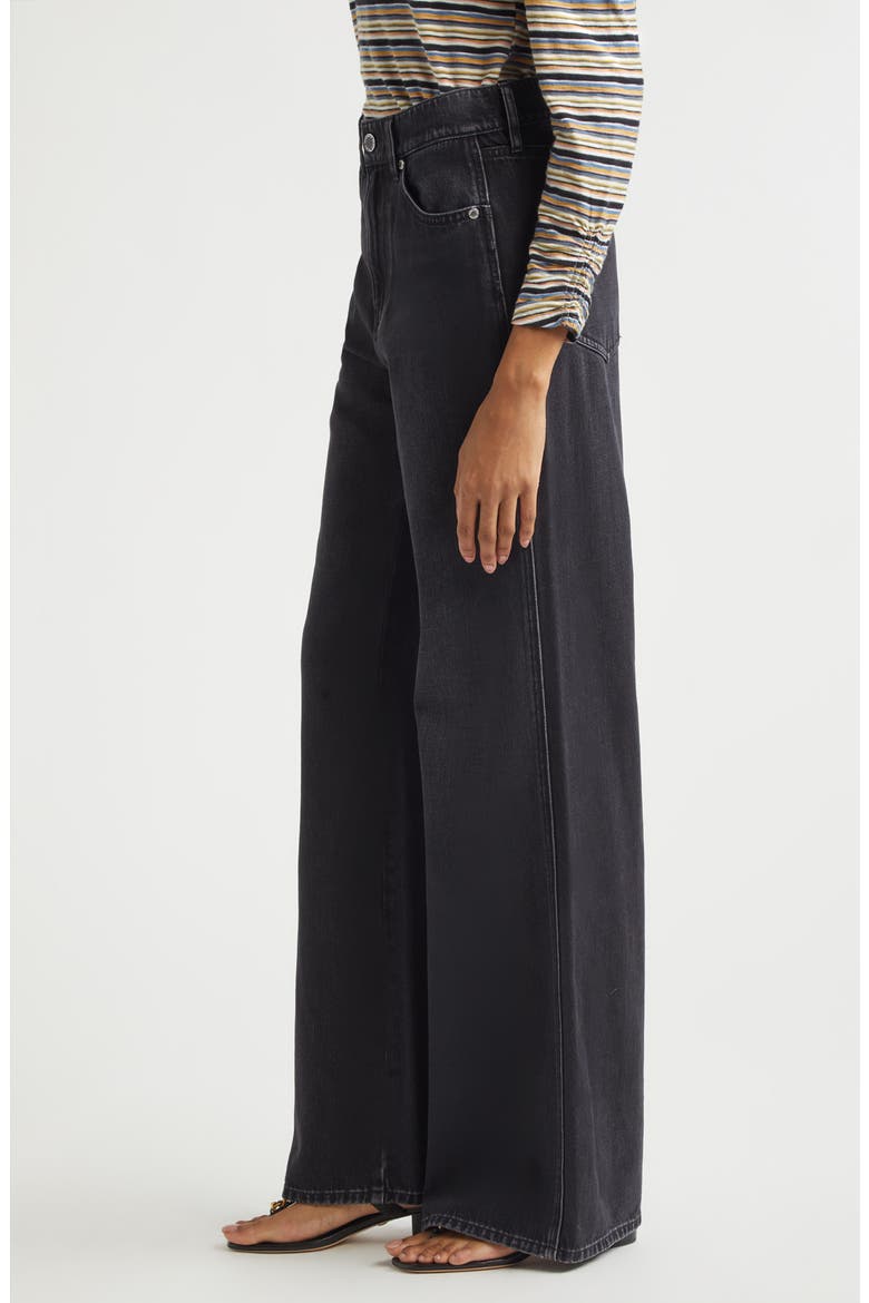 Kasey Wide Leg Jeans, Alternate, color, WASHED ONYX