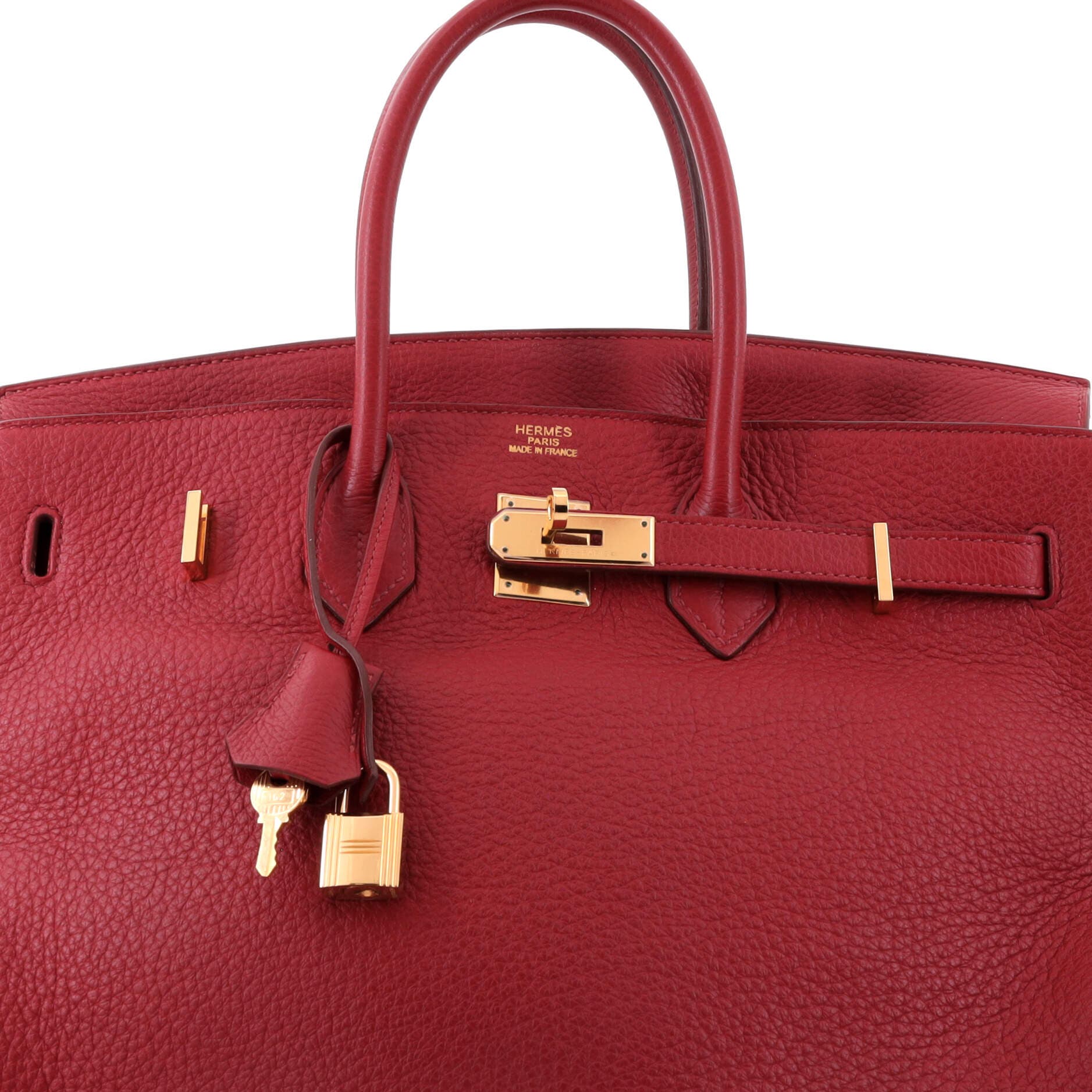 Birkin Handbag Red Clemence with Gold Hardware 35, Alternate, color, Red