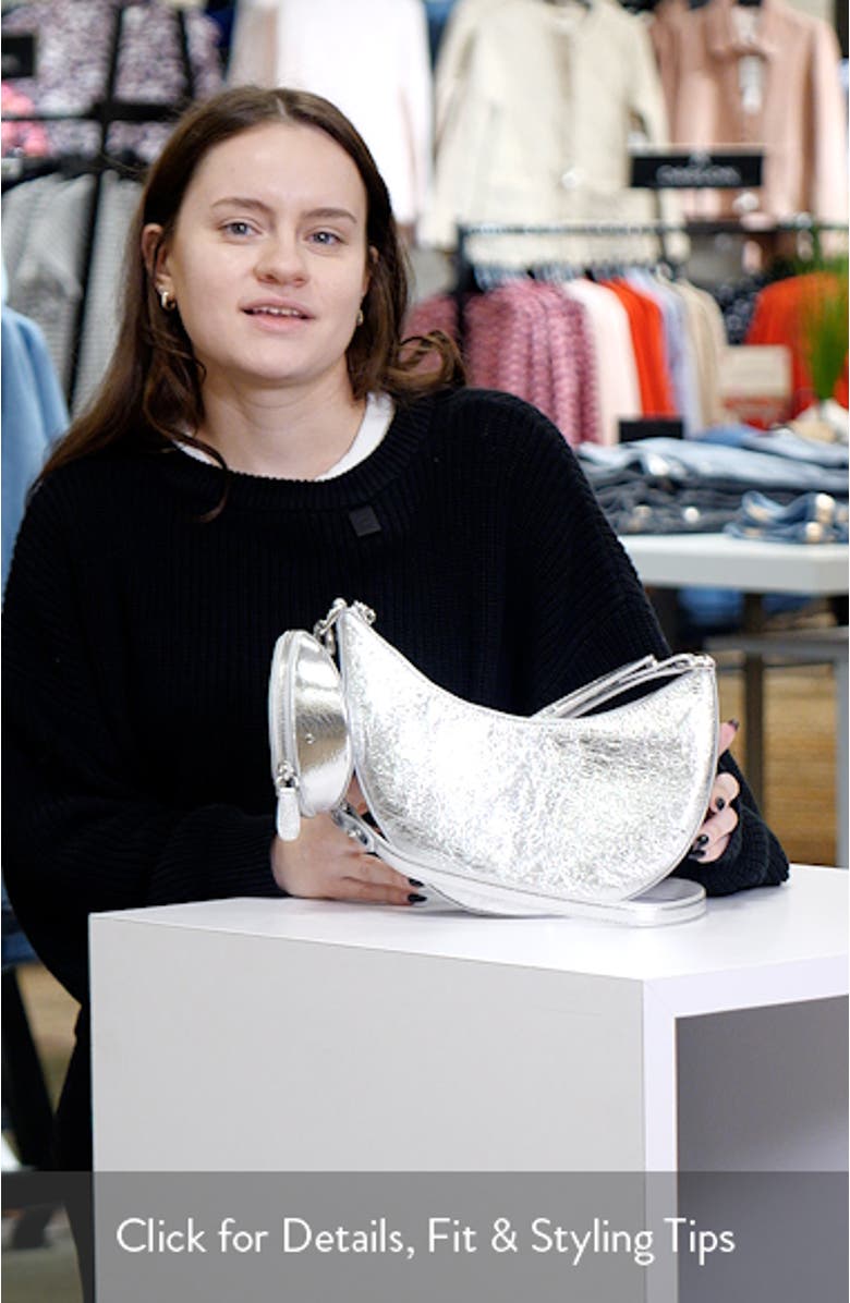 mini duo crinkle metallic leather crossbody bag, sales video thumbnail