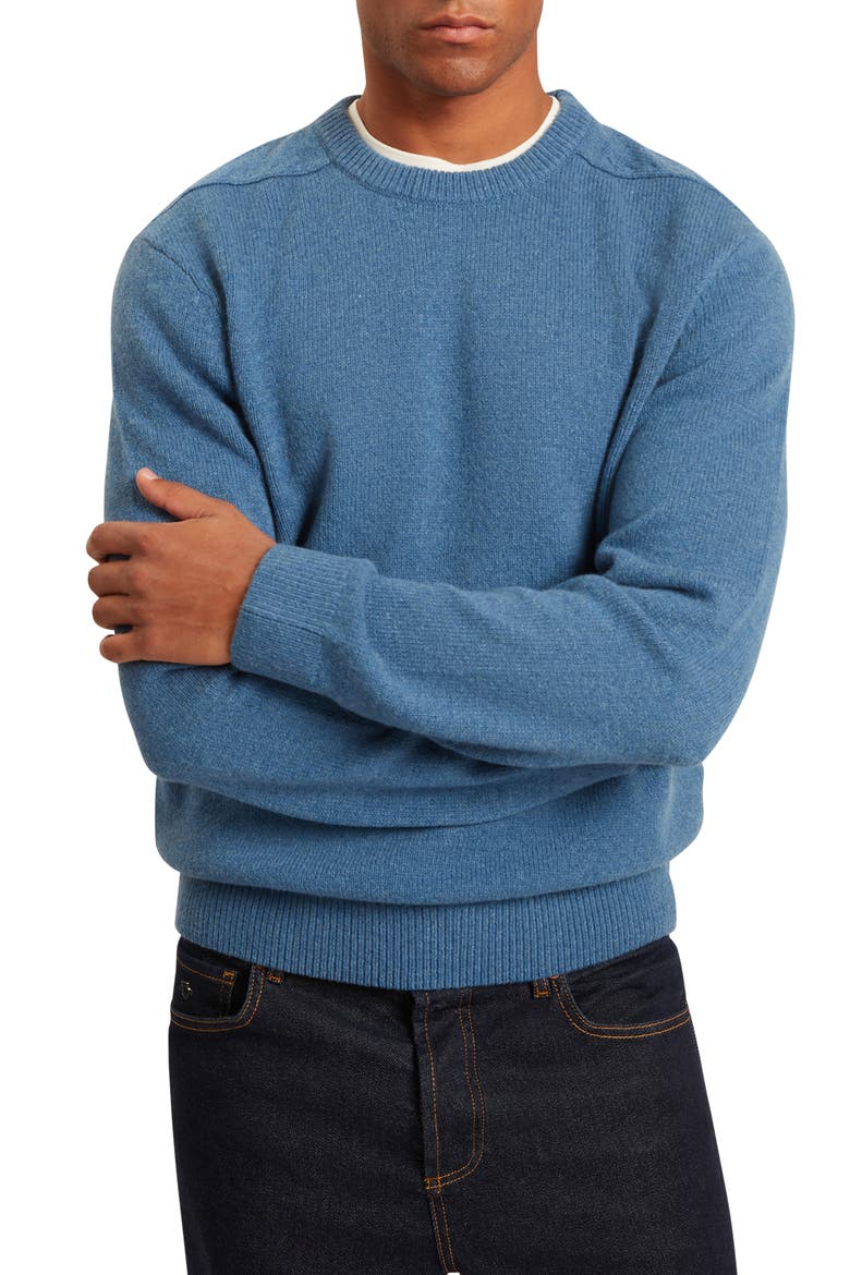 Demario Wool Blend Crewneck Sweater, Main, color, BLUE