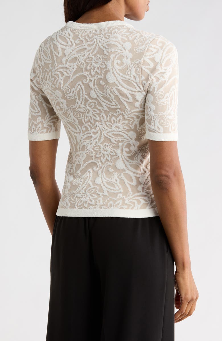 Ramy Brook Adriana Floral Jacquard Sweater, Alternate, color, Sandstone Boucle