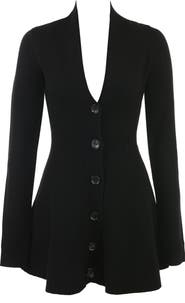 HOUSE OF CB Aubrey Wool Blend Peplum Cardigan