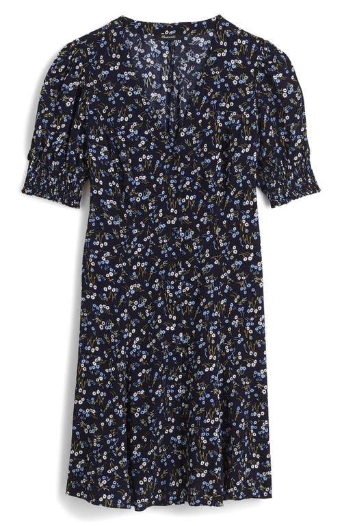 Madewell Floral V-neck Button-up Minidress In Cherry Print