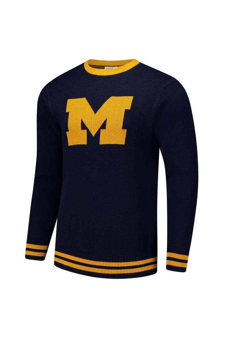 Unisex Uscape Apparel Navy Michigan Wolverines Renew Knit Vintage Pullover Sweater, Alternate, color, Navy