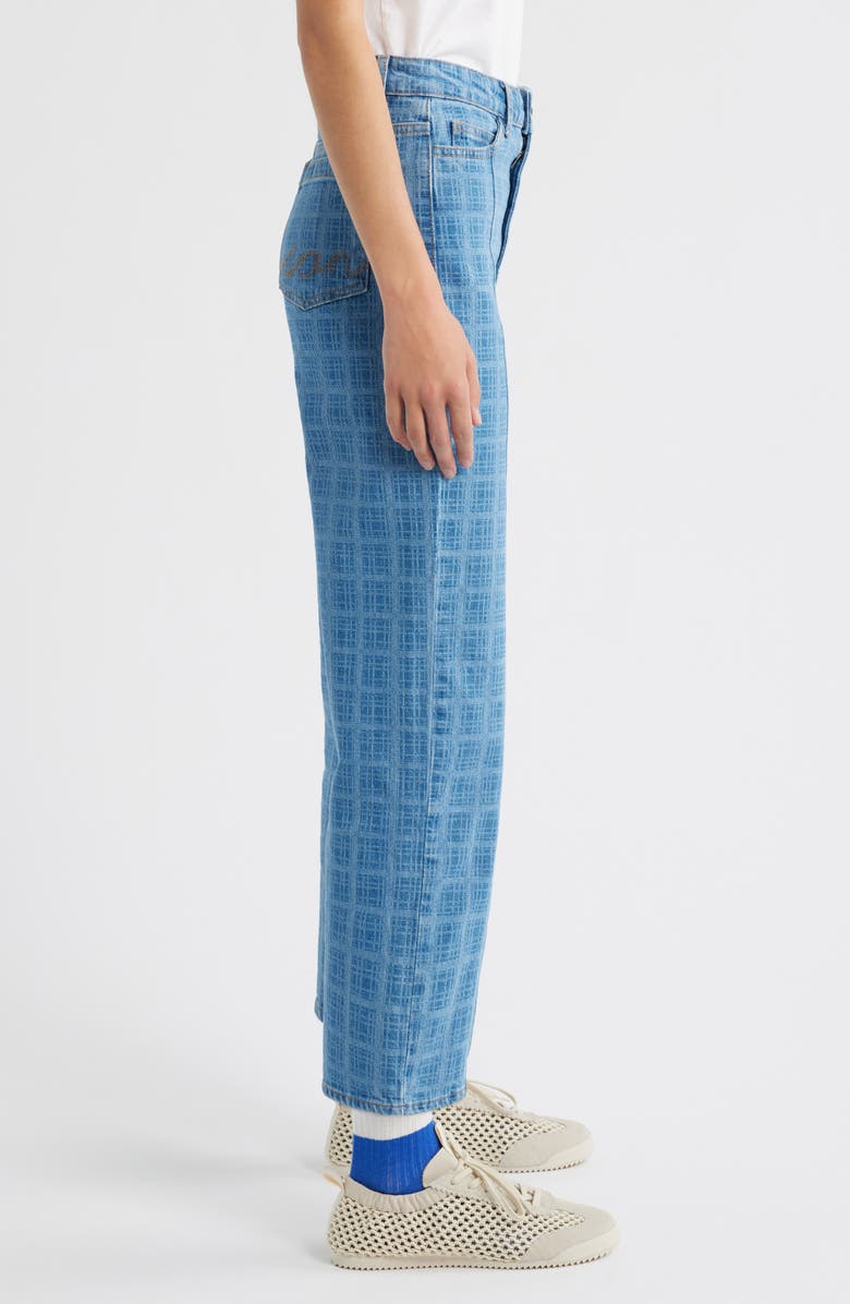 Damson Madder Tovie Laser Check Mid Rise Ankle Straight Leg Jeans, Alternate, color, Blue