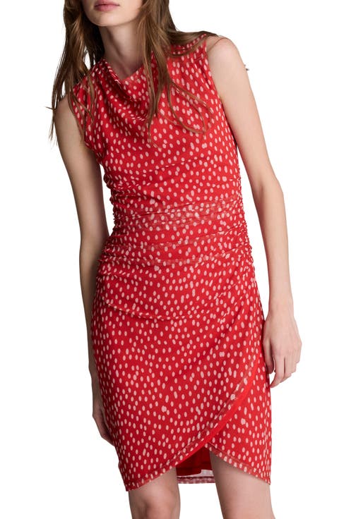Polka Dot Sleeveless Mesh Minidress