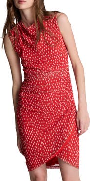 Kenneth Cole Polka Dot Sleeveless Mesh Minidress