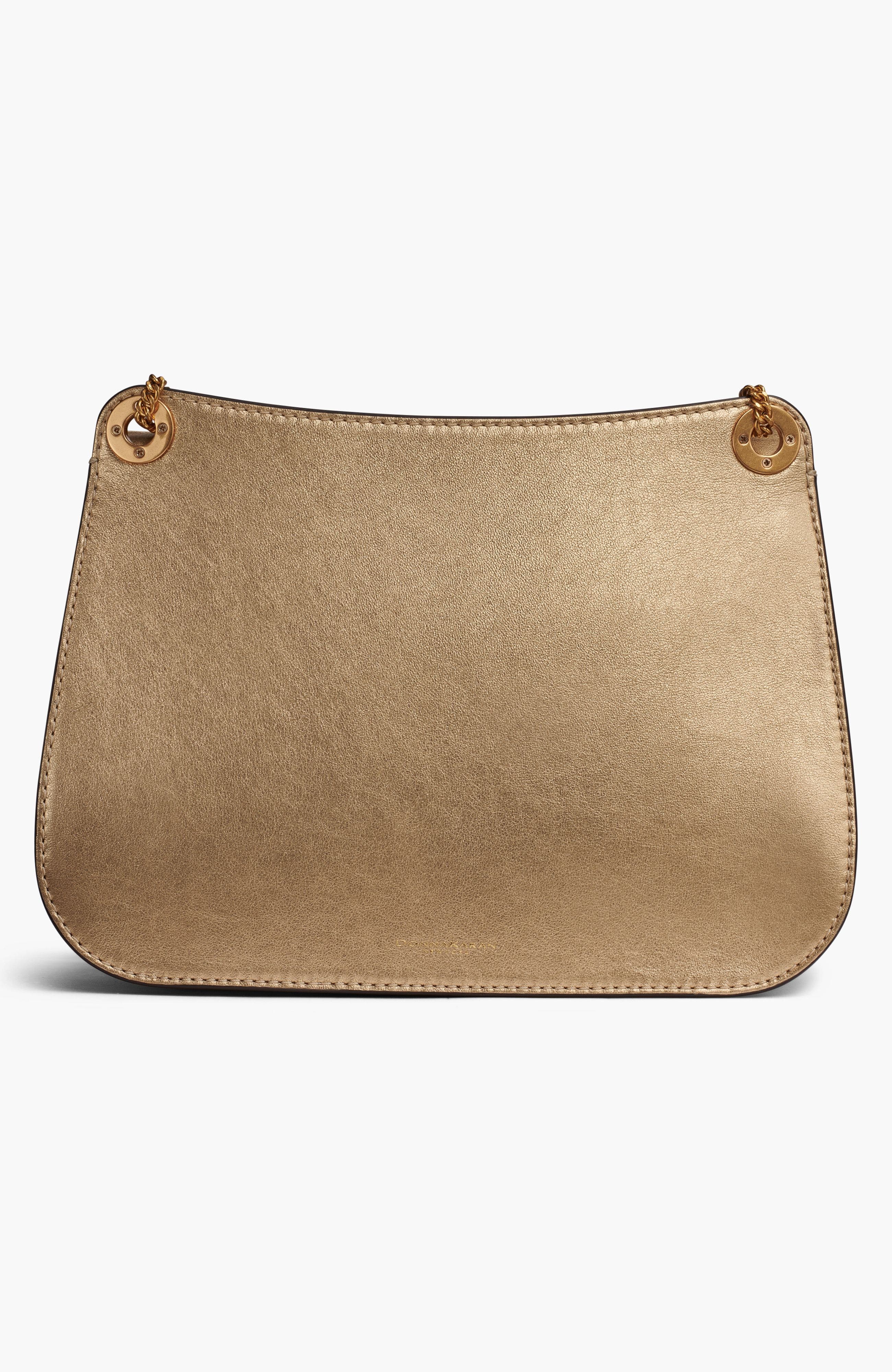 Donna Karan New York Malverne Metallic Crossbody, Alternate, color, Gold